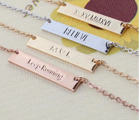 Engraved Inspirational Quote Customized Necklace