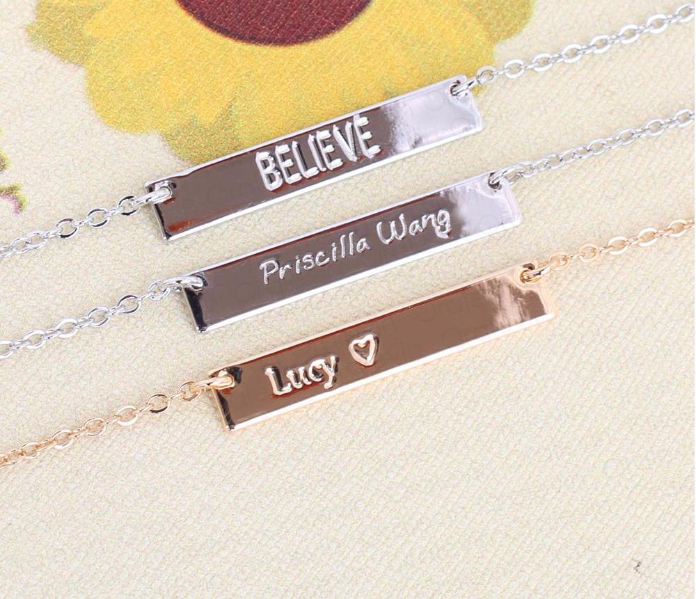 Engraved Inspirational Quote Customized Necklace