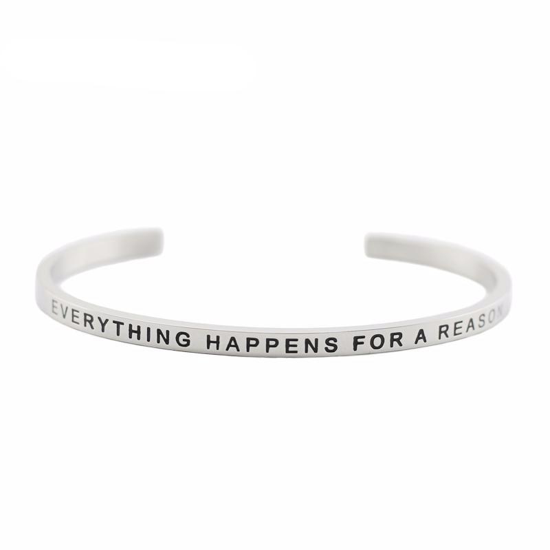 Positive Inspirational Quote Cuff Bracelets