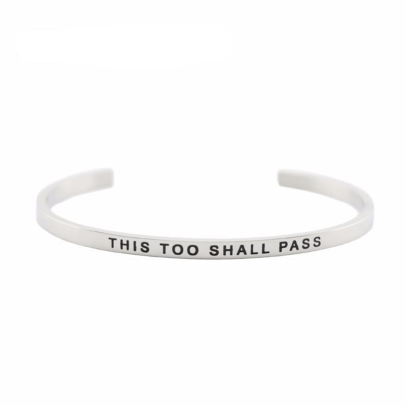 Positive Inspirational Quote Cuff Bracelets