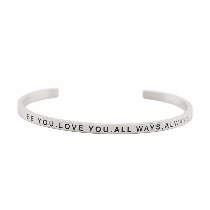 Positive Inspirational Quote Cuff Bracelets