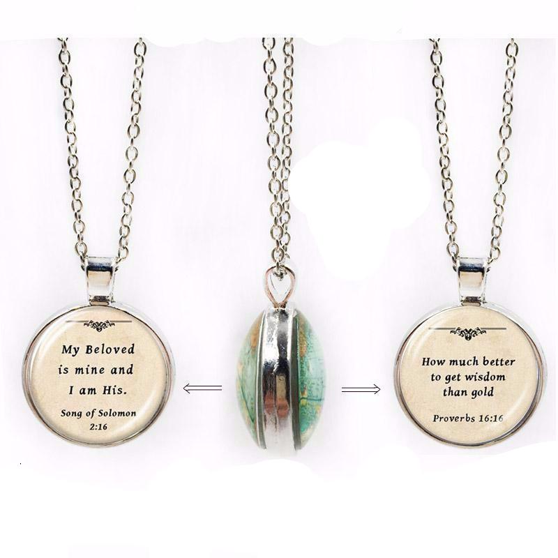 Bible Verse Cabochon Pendant Necklace