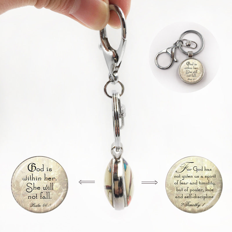 Bible Verse Cabochon Pendant Necklace