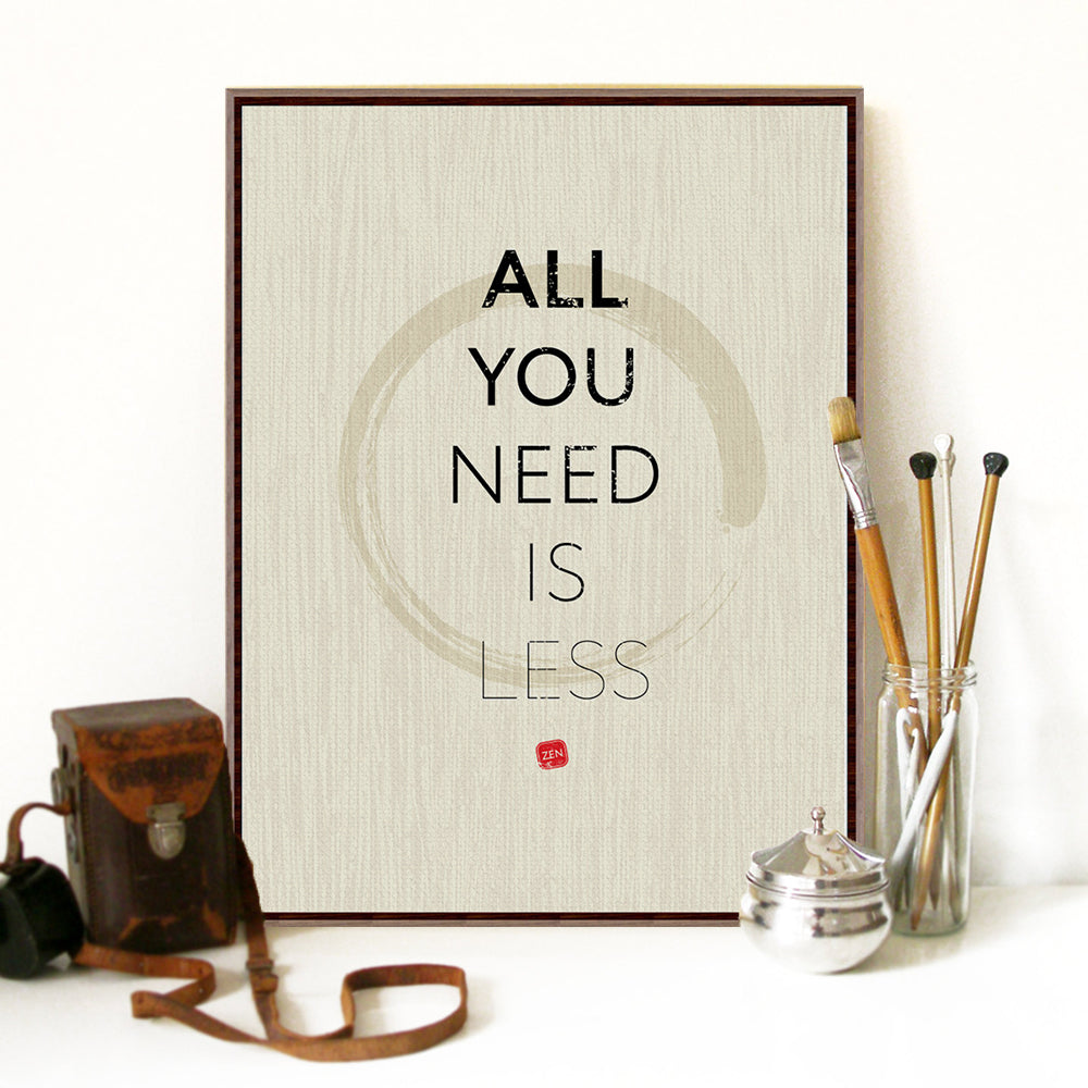 All You Need Is Less Wall Art Poster