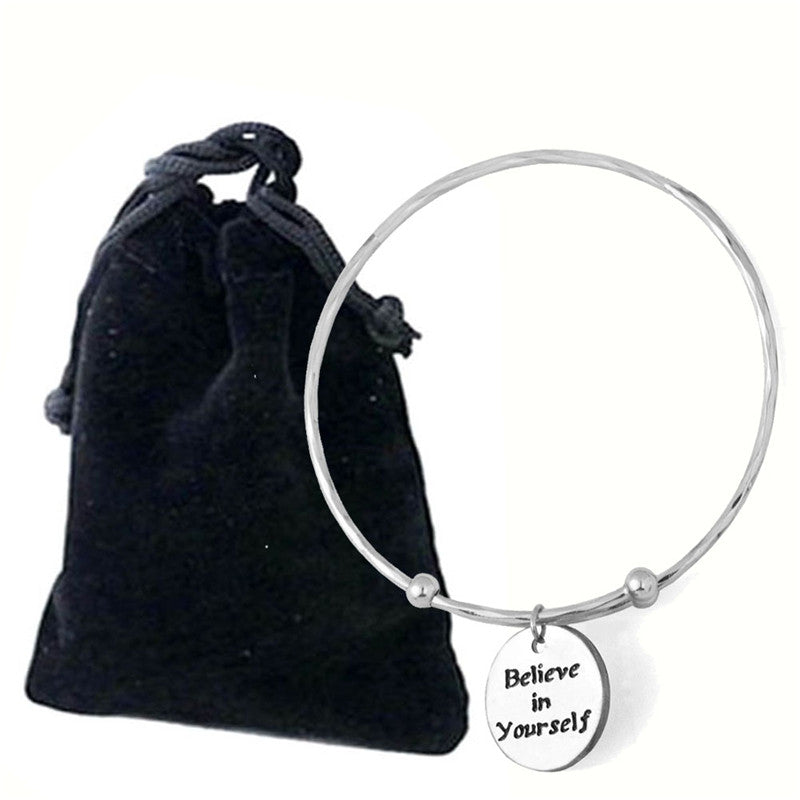 Encouragement Monogram Wire Bangle Bracelet