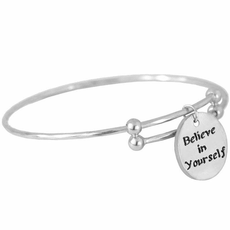Encouragement Monogram Wire Bangle Bracelet
