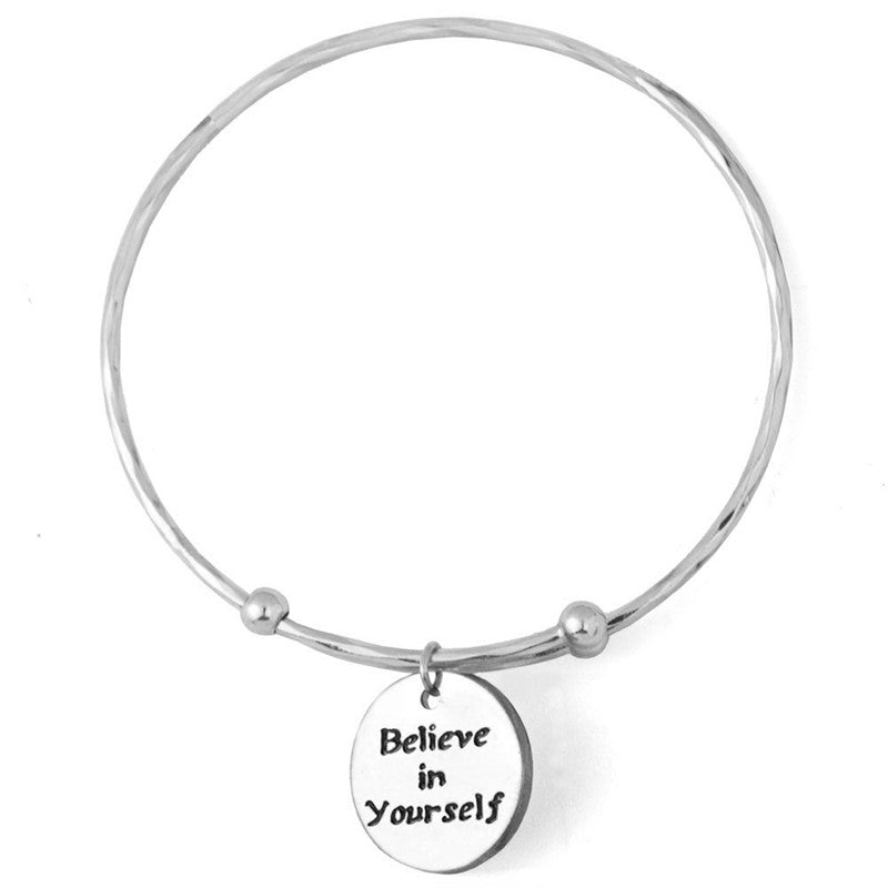 Encouragement Monogram Wire Bangle Bracelet