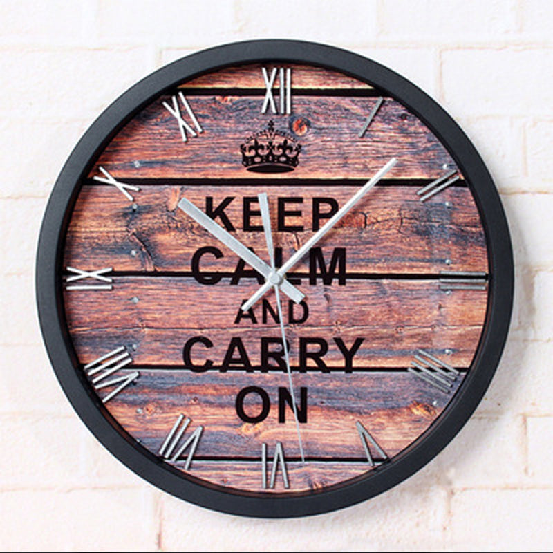 Keep Calm And Carry On Wall Clock