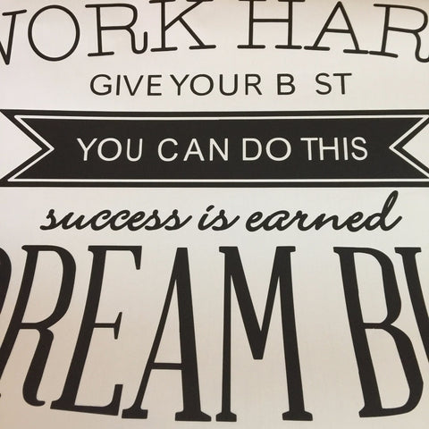 Work Hard Inspiring Quotes Wall Decal