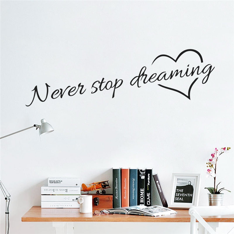 "Never Stop Dreaming" Wall Decal
