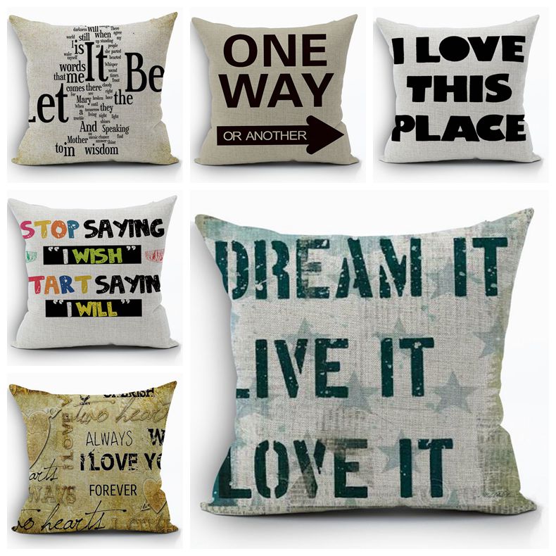 Inspirational Quote Print Pillow Cover
