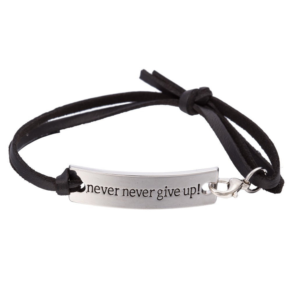 Never Give Up Engraved Bracelet