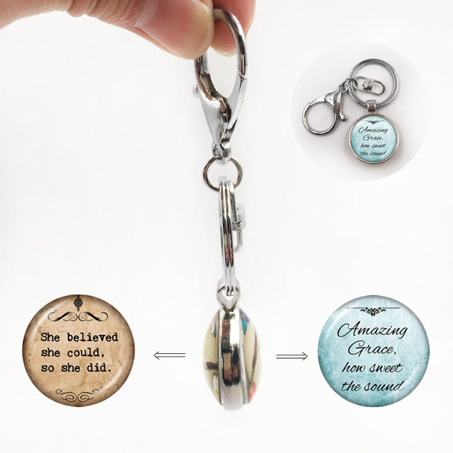 Bible Verse Cabochon Pendant Necklace