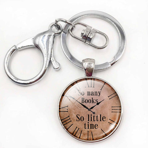 Inspiration Quotes Glass Dome Pendant Keyring