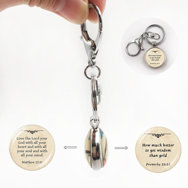 Bible Verse Cabochon Pendant Necklace