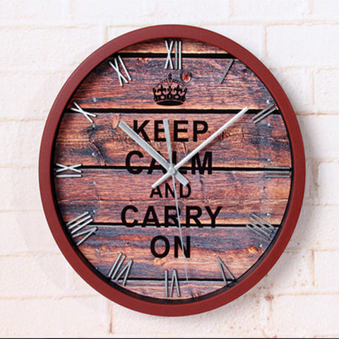 Keep Calm And Carry On Wall Clock