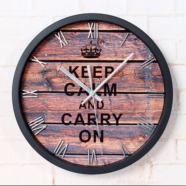 Keep Calm And Carry On Wall Clock