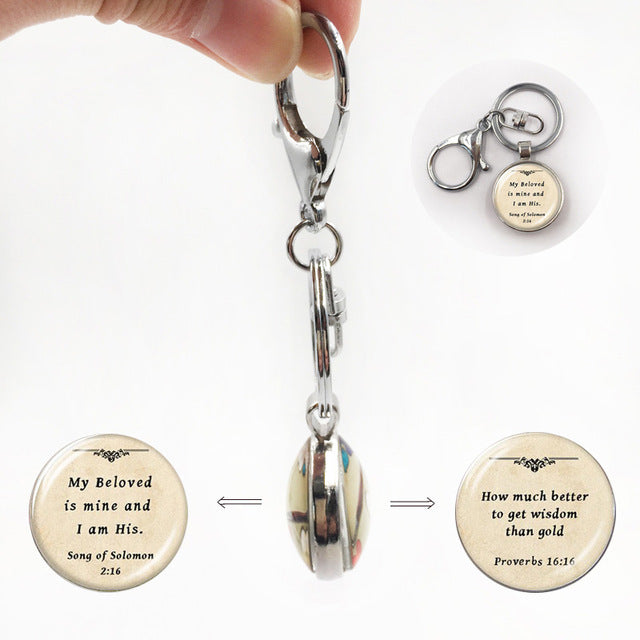 Bible Verse Cabochon Pendant Necklace