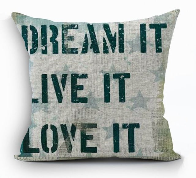 Inspirational Quote Print Pillow Cover