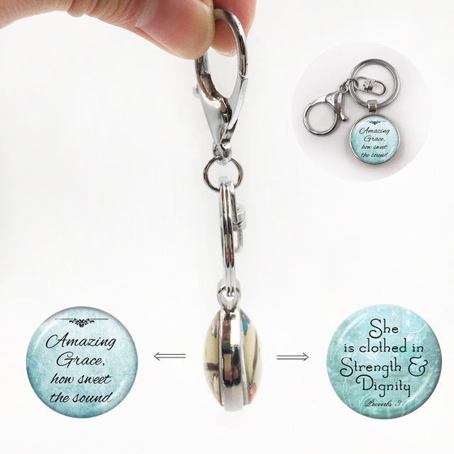 Bible Verse Cabochon Pendant Necklace