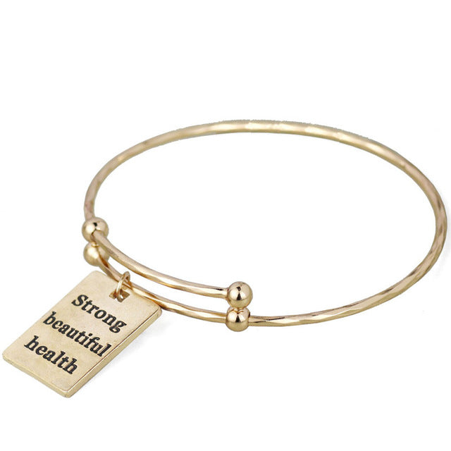 Encouragement Monogram Wire Bangle Bracelet