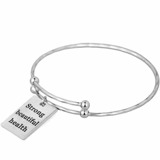 Encouragement Monogram Wire Bangle Bracelet