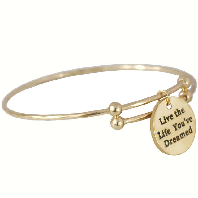 Encouragement Monogram Wire Bangle Bracelet