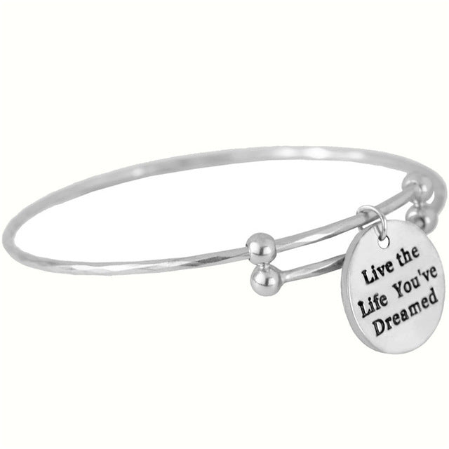 Encouragement Monogram Wire Bangle Bracelet