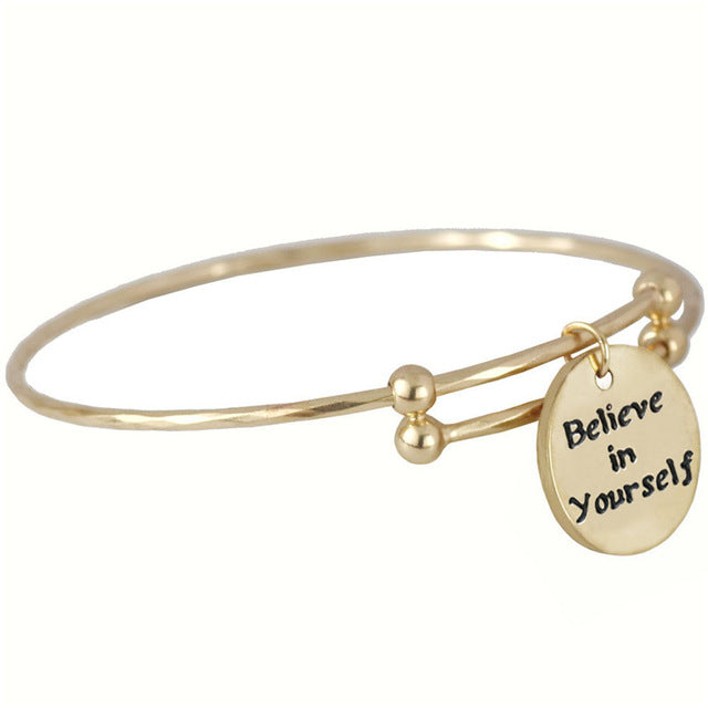 Encouragement Monogram Wire Bangle Bracelet