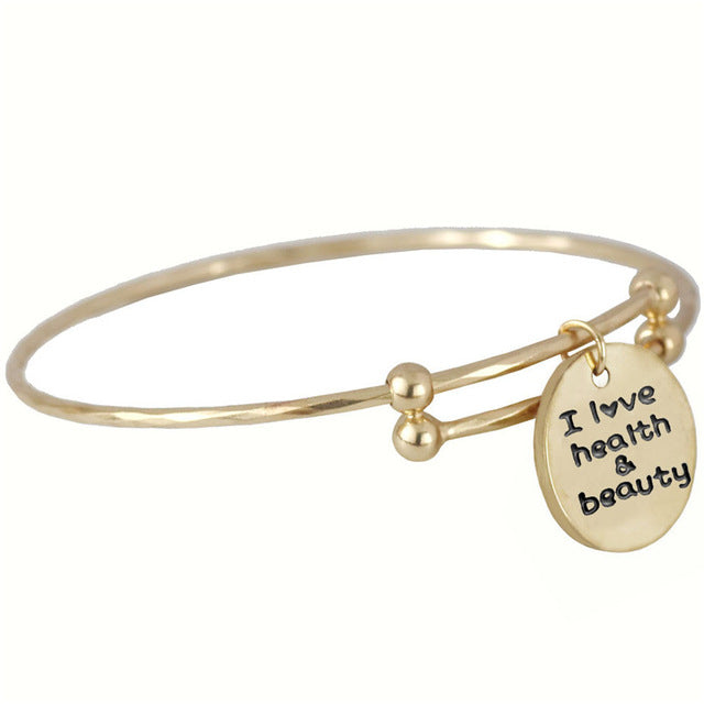 Encouragement Monogram Wire Bangle Bracelet
