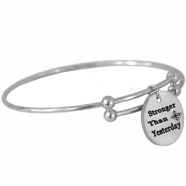 Encouragement Monogram Wire Bangle Bracelet