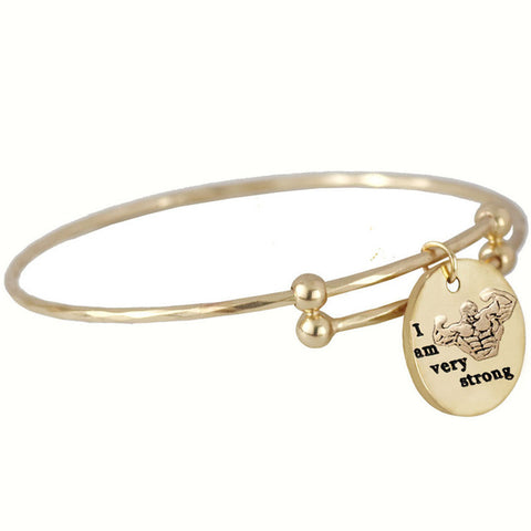 Encouragement Monogram Wire Bangle Bracelet