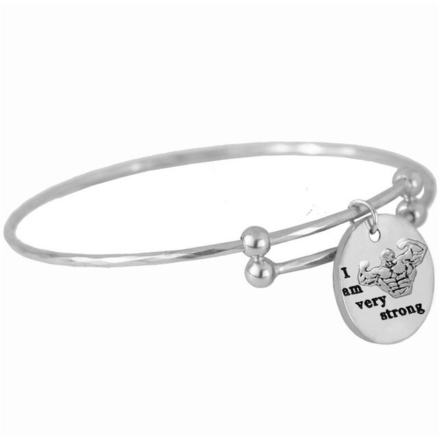 Encouragement Monogram Wire Bangle Bracelet