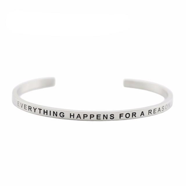 Positive Inspirational Quote Cuff Bracelets