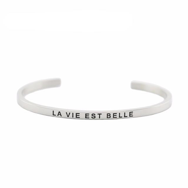 Positive Inspirational Quote Cuff Bracelets