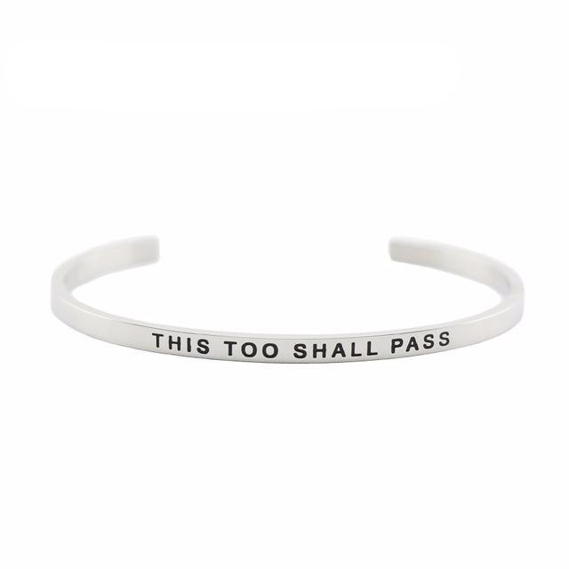 Positive Inspirational Quote Cuff Bracelets