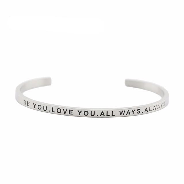 Positive Inspirational Quote Cuff Bracelets