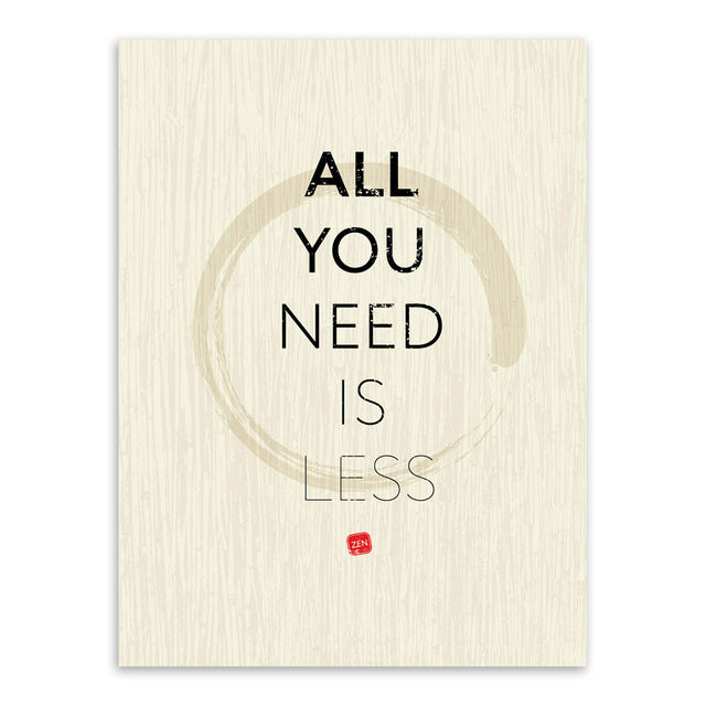 All You Need Is Less Wall Art Poster
